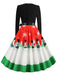 1950s Christmas Patchwork Swing Dress: where 1950s romance meets her modern spirit