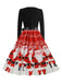 1950s Christmas Print Belted Dress — a 1950s silhouette that turns sidewalks into runways