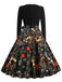 This 1950s Christmas Print Belted Dress wraps her in 1950s elegance, one twirl at a time