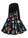 She slips into this 1950s Christmas Print Belted Dress and suddenly it's a 1950s daydream