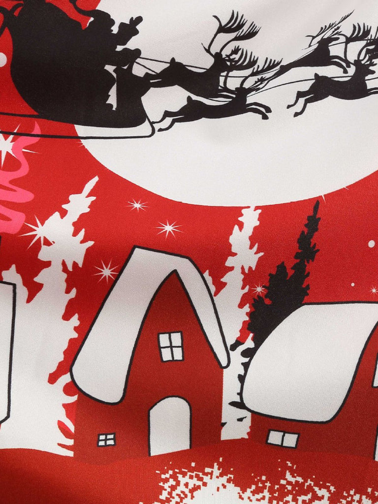 1950s Christmas Print Lace Swing Dress — the kind of 1950s dress that makes strangers smile