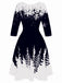 1950s Christmas Round Neck Snowflake Dress, vintage dress, retro fashion, rockabilly, pin-up fashion - perfect for women who love vintage and retro fashion