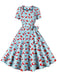 1950s Christmas Santa & Elk Print Swing Dress, vintage dress, retro fashion, rockabilly, pin-up fashion - perfect for women who love vintage and retro fashion