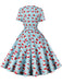 1950s Christmas Santa & Elk Print Swing Dress, vintage dress, retro fashion, rockabilly, pin-up fashion - perfect for women who love vintage and retro fashion