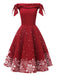 1950s Christmas Snowflake Off-Shoulder Dress: timeless style reimagined