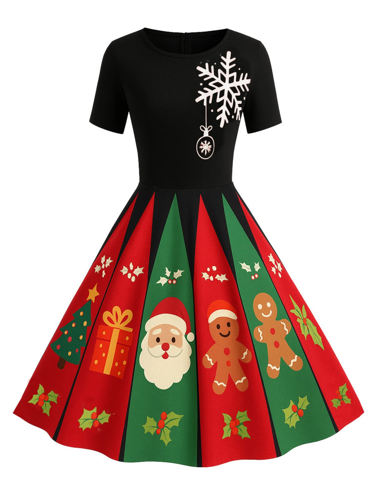 & 1950s Christmas Snowflake Swing Dress - vintage dress, retro fashion, rockabilly