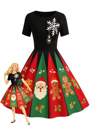 1950s Christmas Snowflake Swing Dress - vintage dress, retro fashion, rockabilly