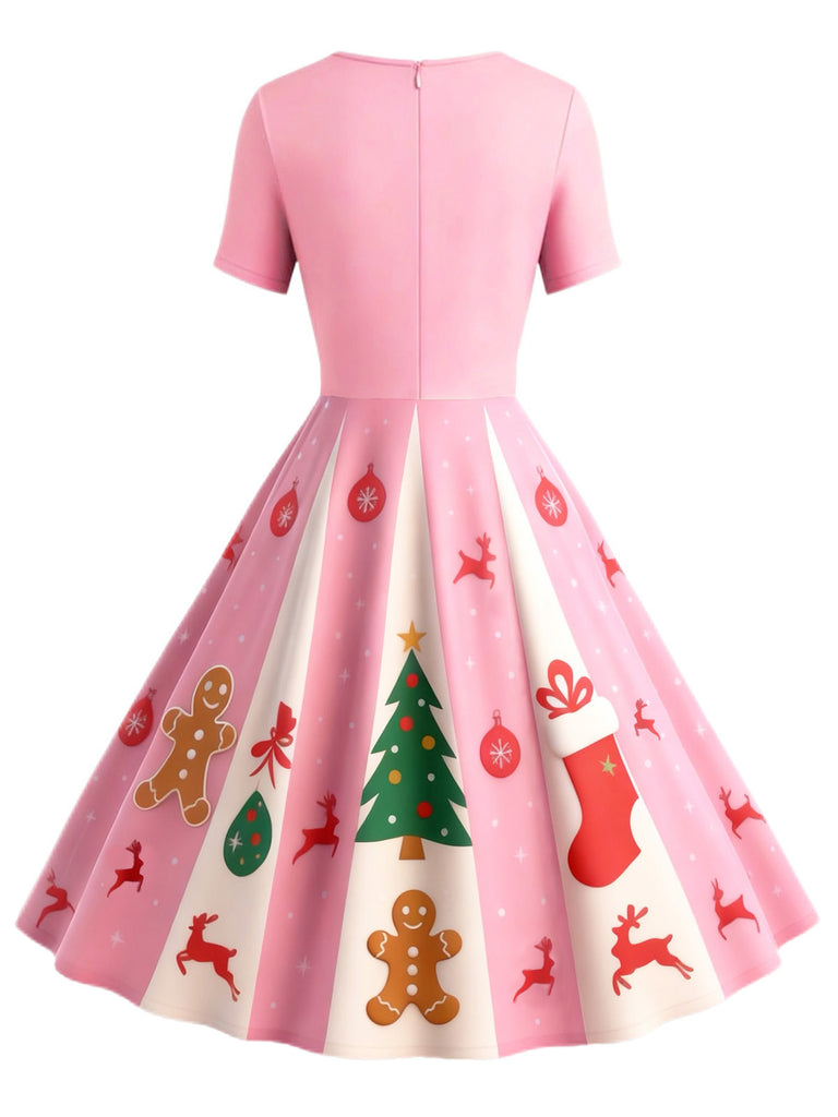 & 1950s Christmas Snowflake Swing Dress - vintage dress, retro fashion, rockabilly