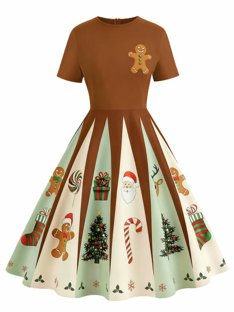 & 1950s Christmas Snowflake Swing Dress - vintage dress, retro fashion, rockabilly