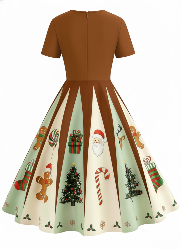 & 1950s Christmas Snowflake Swing Dress - vintage dress, retro fashion, rockabilly