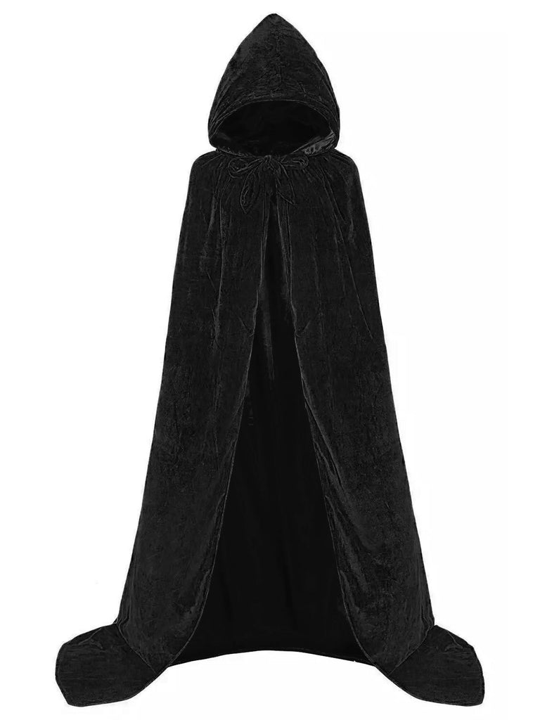 1950s Christmas Solid Long Hooded Cape — 1950s style that speaks before she does