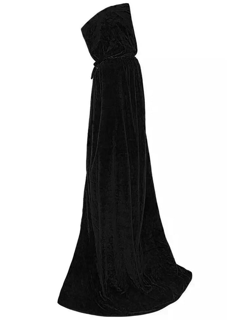 1950s Christmas Solid Long Hooded Cape - vintage fashion, retro style
