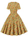 1950s Christmas Square Collar Patchwork Dress: where 1950s romance meets her modern spirit