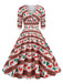 1950s Christmas V-Neck Mid-Sleeve Dress, vintage dress, retro fashion, rockabilly, pin-up fashion - perfect for women who love vintage and retro fashion
