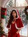 1950s Christmas Velvet Hooded Mini Cape - vintage fashion, retro style
