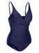 This 1950s Classic Solid One-Piece Swimsuit carries 1950s vacation dreams in every stitch