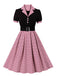 This 1950s Color Block Polka Dots Lapel Dress wraps her in 1950s elegance, one twirl at a time