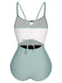 1950s Color Contrast BowKnot Strap Swimsuit, vintage swimsuit, pin-up swimwear - perfect for women who love vintage and retro fashion