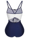 1950s Color Contrast BowKnot Strap Swimsuit, vintage swimsuit, pin-up swimwear - perfect for women who love vintage and retro fashion