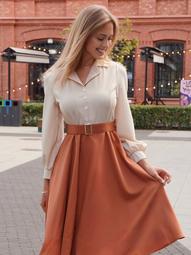 1950s Colorblock Long Sleeve Button Dress, vintage dress, retro fashion, rockabilly, pin-up fashion - vintage inspired fashion