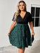 Plus Size 1950s V Neck Patchwork Vintage Dress 10