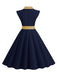 1950s Contrast Polka Dots Bowknot Belted Dress, vintage dress, retro fashion, rockabilly, pin-up fashion - perfect for women who love vintage and retro fashion