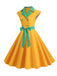 1950s Contrast Polka Dots Bowknot Belted Dress, vintage dress, retro fashion, rockabilly, pin-up fashion - perfect for women who love vintage and retro fashion