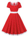 1950s Contrast Polka Dots Buttoned Dress, vintage dress, retro fashion, rockabilly, pin-up fashion - perfect for women who love vintage and retro fashion