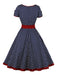 1950s Contrast Polka Dots Buttoned Dress, vintage dress, retro fashion, rockabilly, pin-up fashion - perfect for women who love vintage and retro fashion