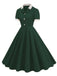 1950s Contrast Short Sleeve Lapel Dress, vintage dress, retro fashion, rockabilly, pin-up fashion - perfect for women who love vintage and retro fashion