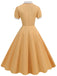 1950s Contrast Short Sleeve Lapel Dress, vintage dress, retro fashion, rockabilly, pin-up fashion - perfect for women who love vintage and retro fashion
