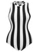1950s Contrast Stripes Triangle One-Piece Swimsuit: 1950s Riviera elegance, reimagined for her