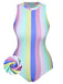 This 1950s Contrast Stripes Triangle One-Piece Swimsuit carries 1950s vacation dreams in every stitch