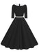 1950s Contrast Tie Neck Belted Lapel Dress — a 1950s silhouette that turns sidewalks into runways