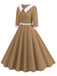 This 1950s Contrast Tie Neck Belted Lapel Dress wraps her in 1950s elegance, one twirl at a time