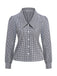 1950s Cotton Gingham Lantern Sleeve Chelsea Collar Blouse - vintage top, retro blouse for vintage lovers