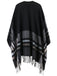 1950s Cozy Windproof Striped Tassel Poncho Coat - vintage fashion, retro style
