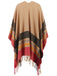 1950s Cozy Windproof Striped Tassel Poncho Coat - vintage fashion, retro style