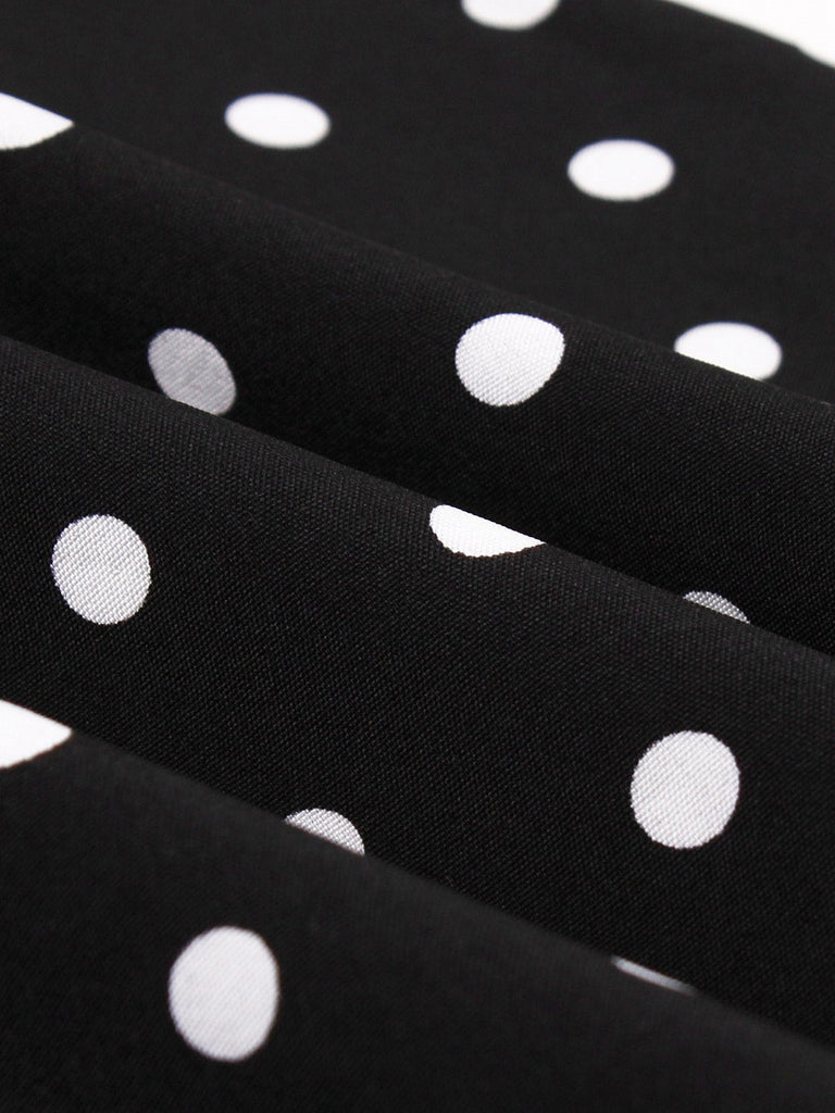 Black 1950s Crew Neck Patchwork Swing Dress, vintage dress, retro fashion, rockabilly, pin-up fashion - perfect for women who love vintage and retro fashion