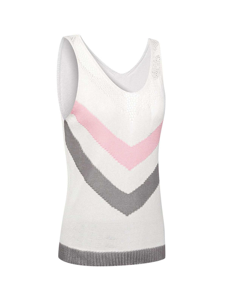 1950s Cutout Knitted Sleeveless Tops - vintage fashion, retro style