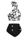 This 1950s Daisy Cross Strap Swimsuit carries 1950s vacation dreams in every stitch