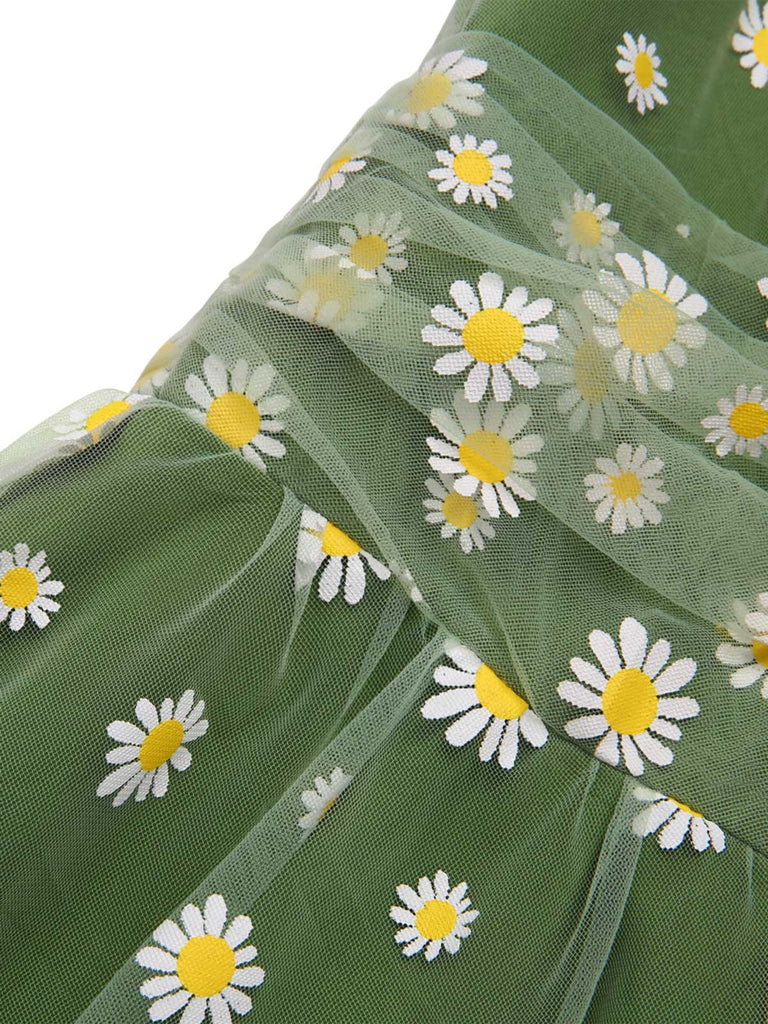 1950s Daisy Mesh Swing Dress | vintage dress, retro fashion, elegant style - perfect for retro fashion enthusiasts