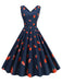 She slips into this 1950s Daisy & Strawberry Print Sleeveless Dress and suddenly it's a 1950s daydream