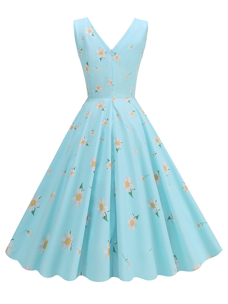 1950s Daisy & Strawberry Print Sleeveless Dress — a 1950s silhouette that turns sidewalks into runways