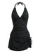 1950s Deep V-Neck Halter Tankini Set & Cover-Up - bohemian cover up, beach wear for vintage lovers