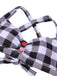 1950s Double Strap Buttoned Plaids Swimsuit — 1950s poolside glamour meets sun-drenched confidence