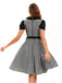 2PCS Black 1950s Oktoberfest Puff Sleeves Gingham Dress with Apron - vintage dress, retro fashion, rockabilly