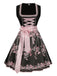 2PCS Black 1950s Oktoberfest Dress With Embroidered Apron - vintage dress, retro fashion, rockabilly