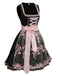 2PCS Black 1950s Oktoberfest Dress With Embroidered Apron - vintage dress, retro fashion, rockabilly