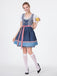 2PCS Blue 1950s Oktoberfest Puff White Top & Gingham Dress & Apron - vintage dress, retro fashion, rockabilly
